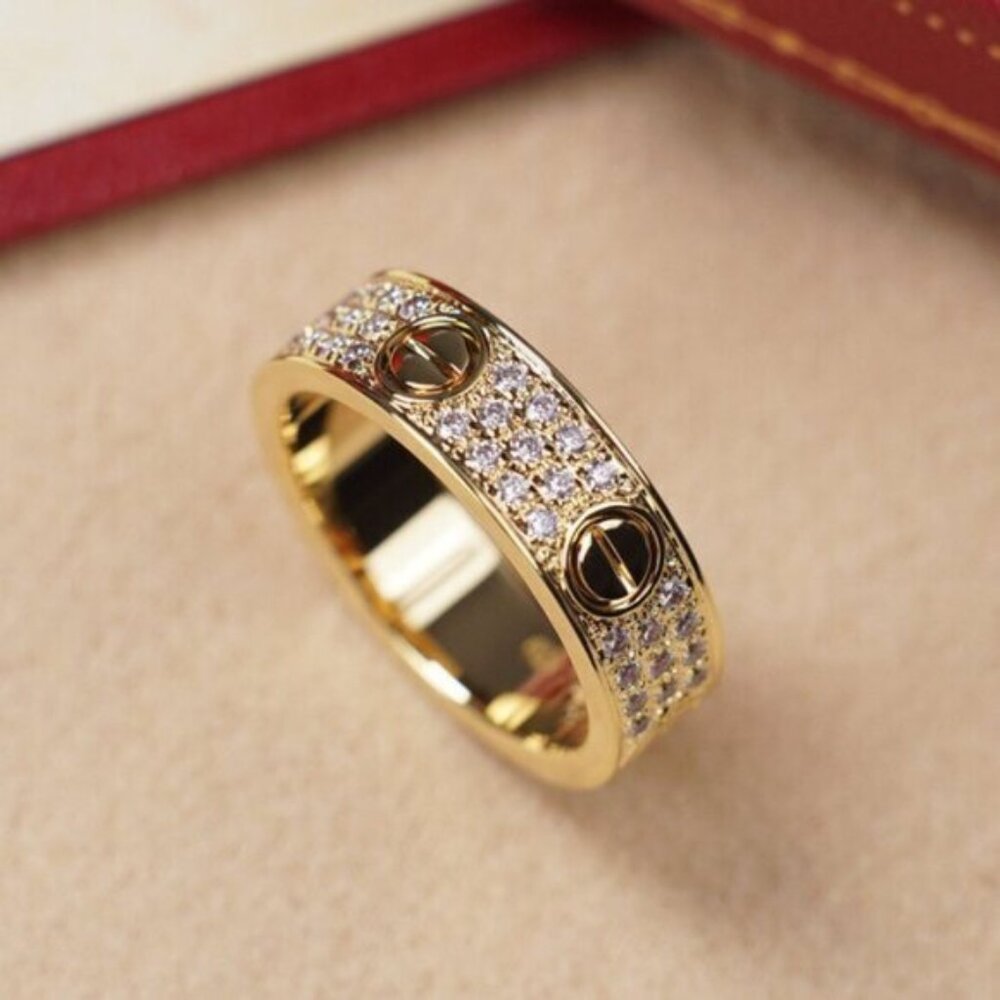 Cartier full diamond ring rose gold